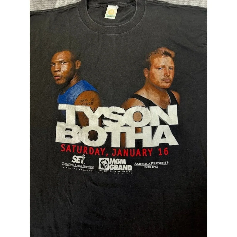 Vintage Mike Tyson vs Francois Botha‎ MGM Grand Boxing T-Shirt Black 1999 Promo